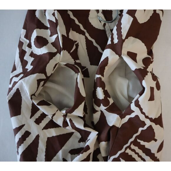 BDG x Urban Outfitters Sz L Brown Eva Tie-Front Ruched Strap Trapeze Mini Dress - Picture 7 of 11